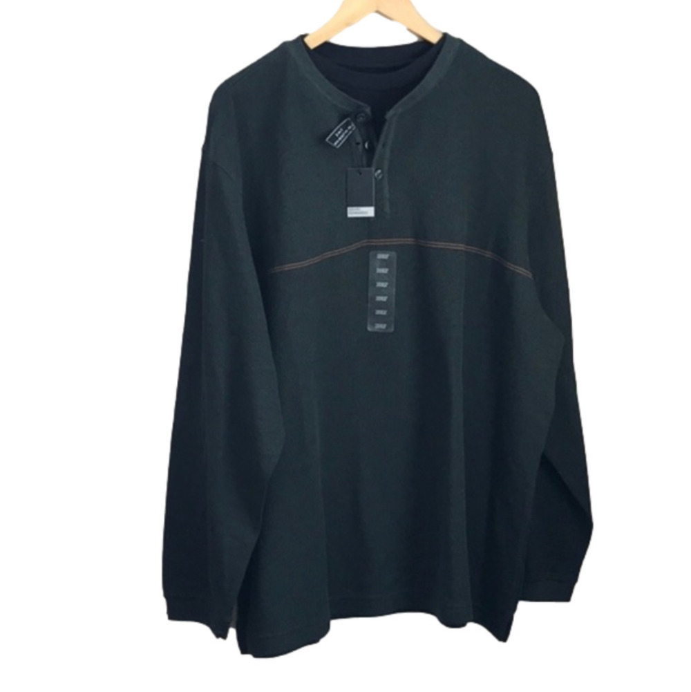 MARC EDWARDS Men's Size XXL Dark Green Shirt 2-in-1 with built-in‎ Tee NWT